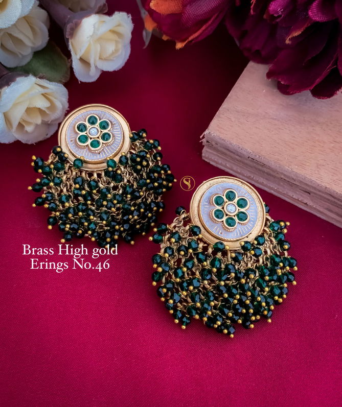  Earrings Brass High Gold Earrings Wholesale Price In Surat

